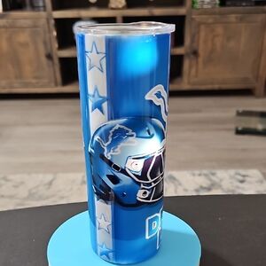 CUSTOM Blue and White Sports Tumbler